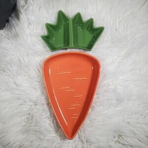 Boston Warehouse Vintage Carrot Shaped Chip & Dip Ceramic 2 Piece Server Set